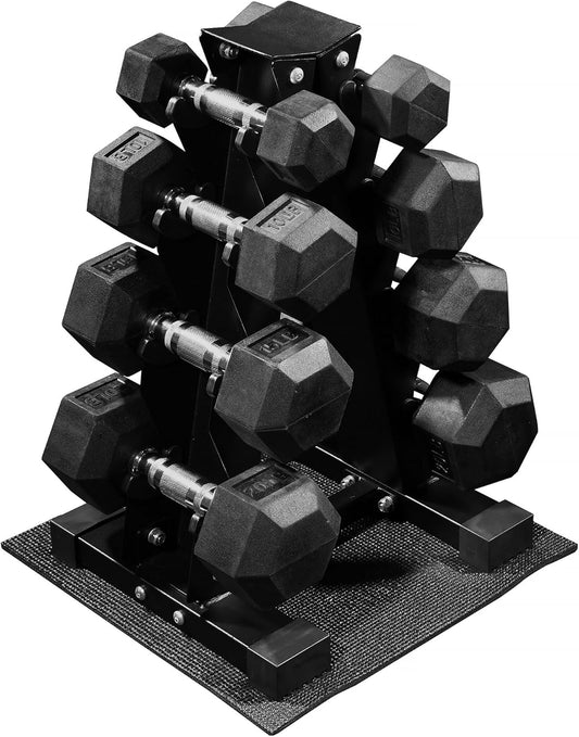 Maxx Rep Hex Dumbbell Set Rack