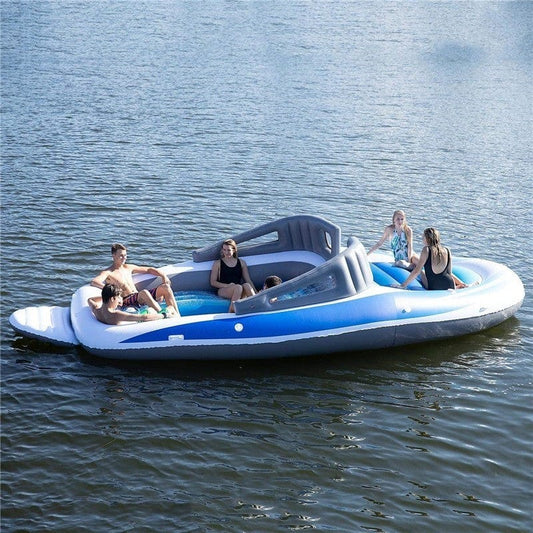 The Complete Spot Home And Furniture Blue / 400x210x120cm Inflatable PVC Water 6 Person Island Floating Bed